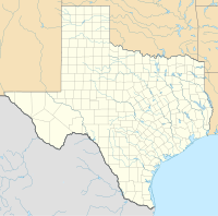 Map indicating the wildfire's approximation location within Texas