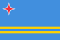 Le drapeau de la dépendance néerlandaise d'Aruba.