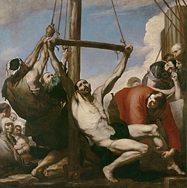 El martiriu de San Felipe (1639), de José de Ribera, Muséu del Prado, Madrid.