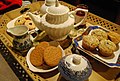 Image 52Tea, biscuits, jam and cakes. Tea is the most popular beverage in the UK. (from Culture of the United Kingdom)