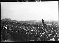 Rassemblement contre la Loi des Trois ans et la guerre au Pré-Saint-Gervais (1913).