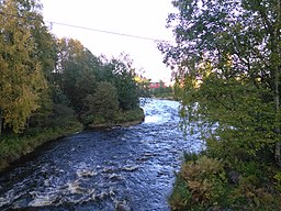 Tavelån strax efter att Fällforsån anslutit till ån norr om Umeå