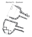 Plattegrond van de dubbele kamers in Dolmens à couloir de Kerroc'h