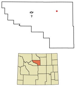 Location of Ten Sleep in Washakie County, Wyoming.