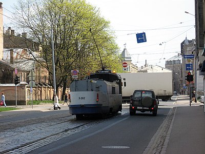 3. tramvaju depo sliežu laistāmais vagons