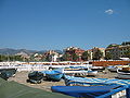 Sestri Levante plajinda kayiklar