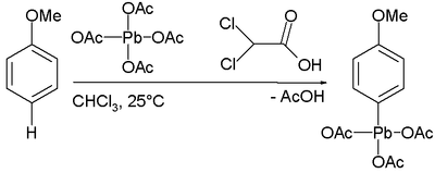 苯甲醚和乙酸鉛的反應