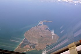 Vue aérienne de Grande Miquelon et du Cap.