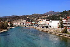 View of Neretva river and part of the city from Konjic bridge.