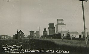 Getreidespeicher in Sedgewick (ca. 1920)