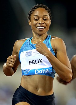 Allyson Felix vuonna 2015.