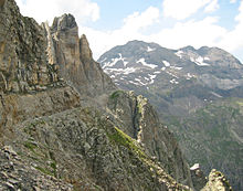 Falaise sud du cirque de Barrosa vue du col d'Espluca Ruego