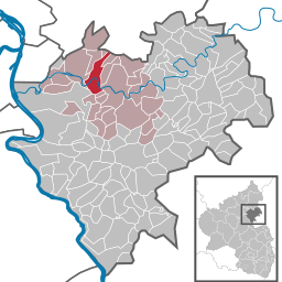 Läget för Dausenau i Rhein-Lahn-Kreis