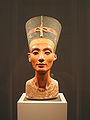 The iconic image of Queen Nefertiti, the step-mother of Tutankhamen, part of the Ägyptisches Museum Berlin collection.