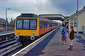 Diesel train in station