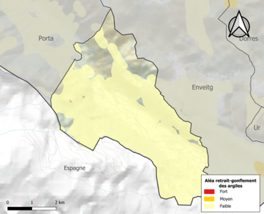 Carte des zones d'aléa retrait-gonflement des argiles.