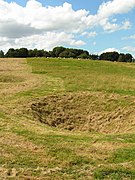 Impacts d'obus dans le parc Terre-neuvien.