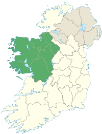 Connacht'ın İrlanda'daki konumu