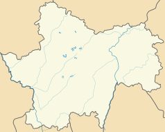 Mapa konturowa Saony i Loary, w centrum znajduje się punkt z opisem „Montceau-les-Mines”