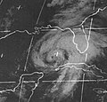 Hurricane Agnes made landfall in Florida on June 18, 1972, seen here from the ATS-3 satellite before moving ashore.