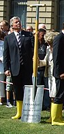 Engraved shovel prepared for the groundbreaking ceremony of the new Städel Museum.