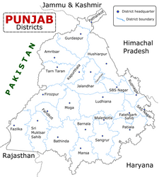 Distretto di Rupnagar – Mappa