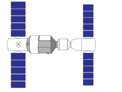 Shenzhou 8 (rechts) angedockt an Tiangong 1 (links)