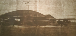 Old photo of an airport hangar