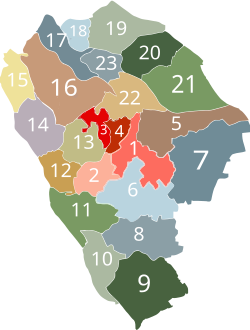 Nantou is labeled '18' on this map of Zhongshan