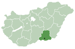 Location of Kabupaten Csongrád