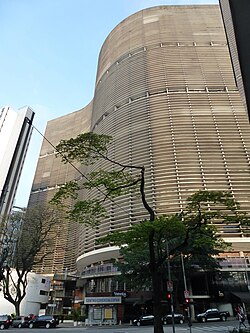 Tower block with curved façade