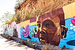 A school project funded by the government of Angola so that the kids can paint this mural. Each school painted one