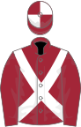 MAROON, white cross sashes, qtd. cap