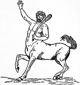 Tekening van een centaur uit Collier's New Encyclopedia, 1921