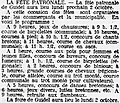 Le programme de la fête patronale de Guidel du 2 octobre 1911 (journal L'Ouest-Éclair).