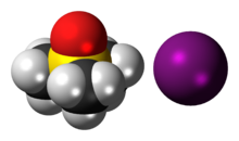 Space-filling models of the component ions of trimethylsulfoxonium iodide