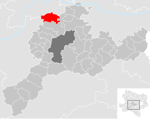 Lage der Gemeinde Wölbling im Bezirk St. Pölten-Land (anklickbare Karte)