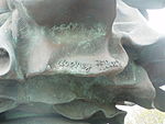 Artist's signature on bronze