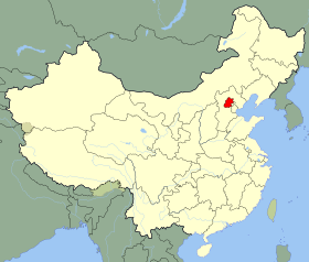 Beijing is highlighted on this map