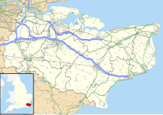 Mapa konturowa Kentu, u góry nieco na lewo znajduje się punkt z opisem „Chatham”