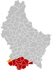 Localização de Pétange em Luxemburgo