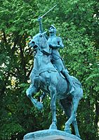 Statue équestre de Jeanne d'Arc, jardin Jeanne-d'Arc à Québec.