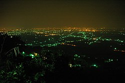 Night view of Alian District from Dagang Mountain