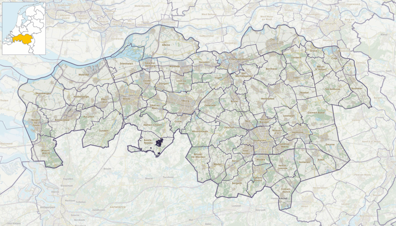 Kaart molens in Noord-Brabant (Noord-Brabant)