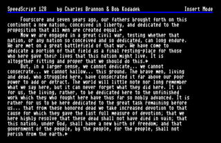 80-Zeichen-Bildschirm des C128 am Beispiel der Textverarbeitung SpeedScript 128