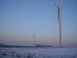 Éolienne dans les environs de Leuze-en-Hainaut Belgique