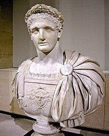 White marble bust