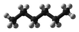 modello 3D della molecola di n-esano