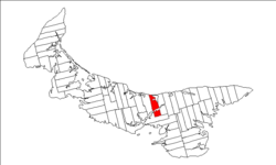 Map of Prince Edward Island highlighting Lot 35