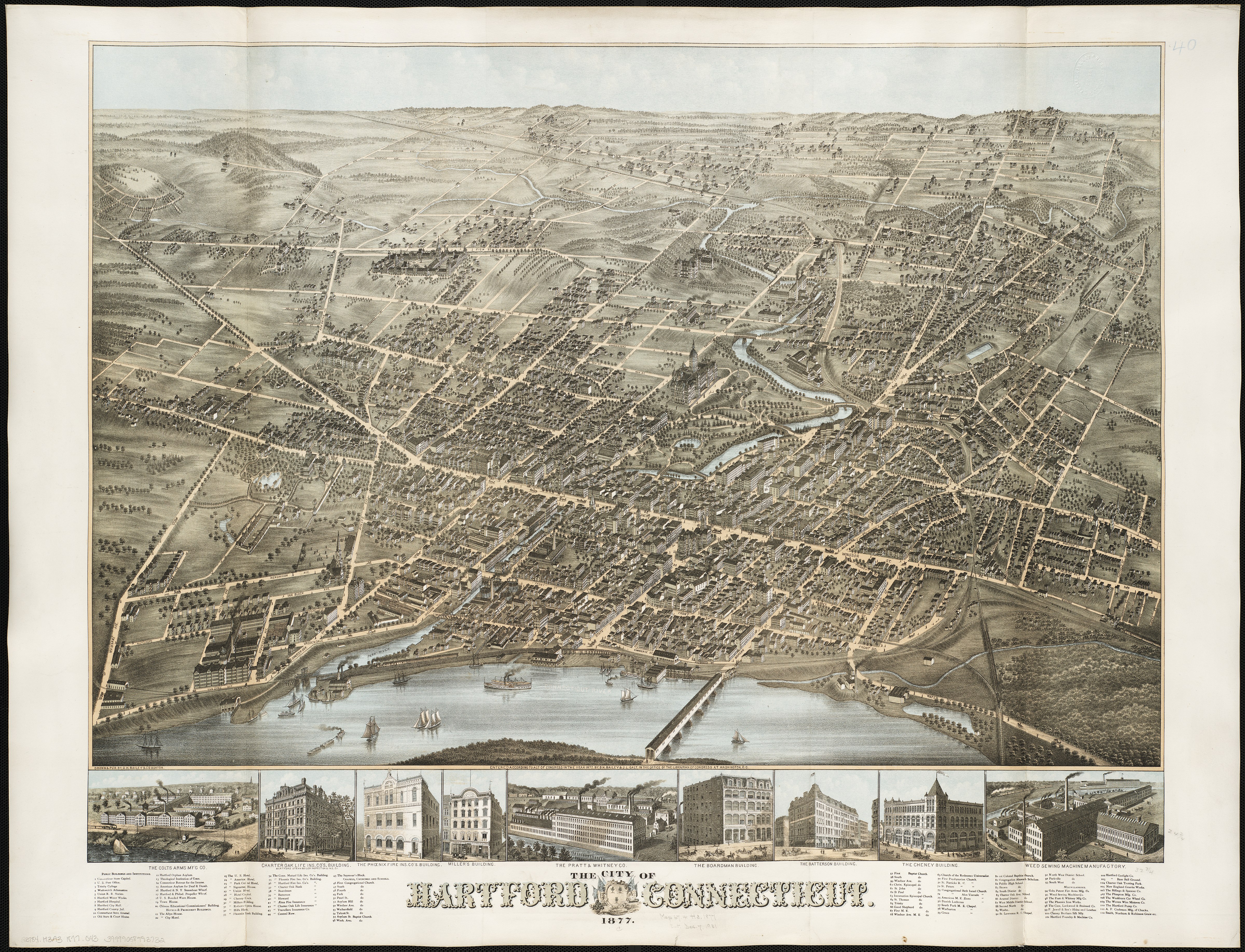 Section of a map of Hartford from 1877, showing the location of the park. (Select the image to view the full map.)